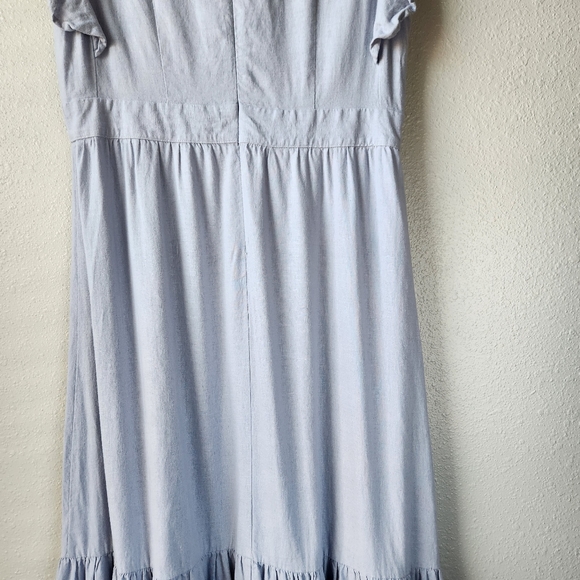 CYNTHIA ROWLEY Linen Viscose Blend Butterfly Sleeve Tiered Maxi Dress - Picture 6 of 12